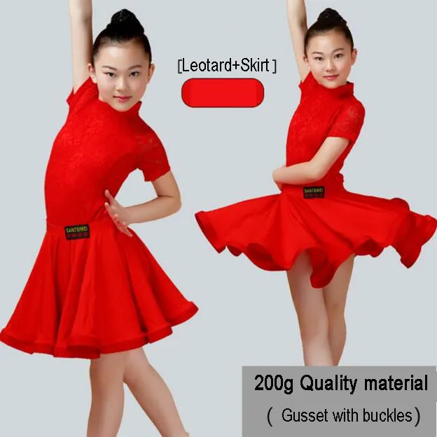 #2295 Girls Latin Dance Ballroom Salsa Tango Leotard And Skirt