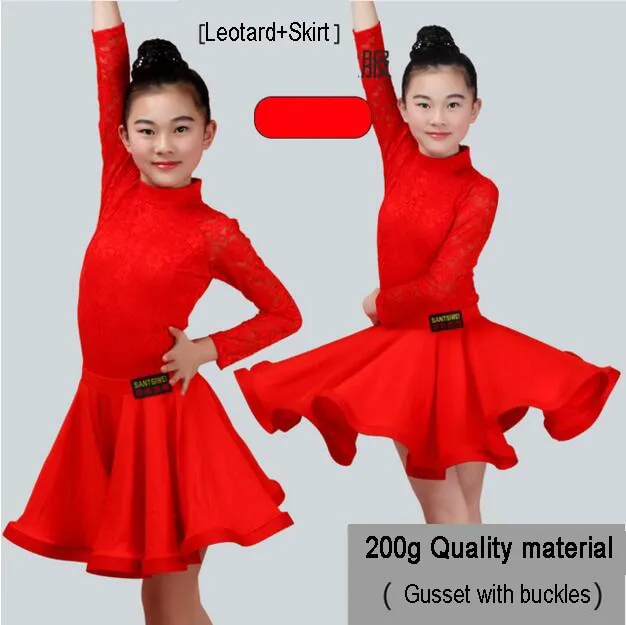 #2295 Girls Latin Dance Ballroom Salsa Tango Leotard And Skirt