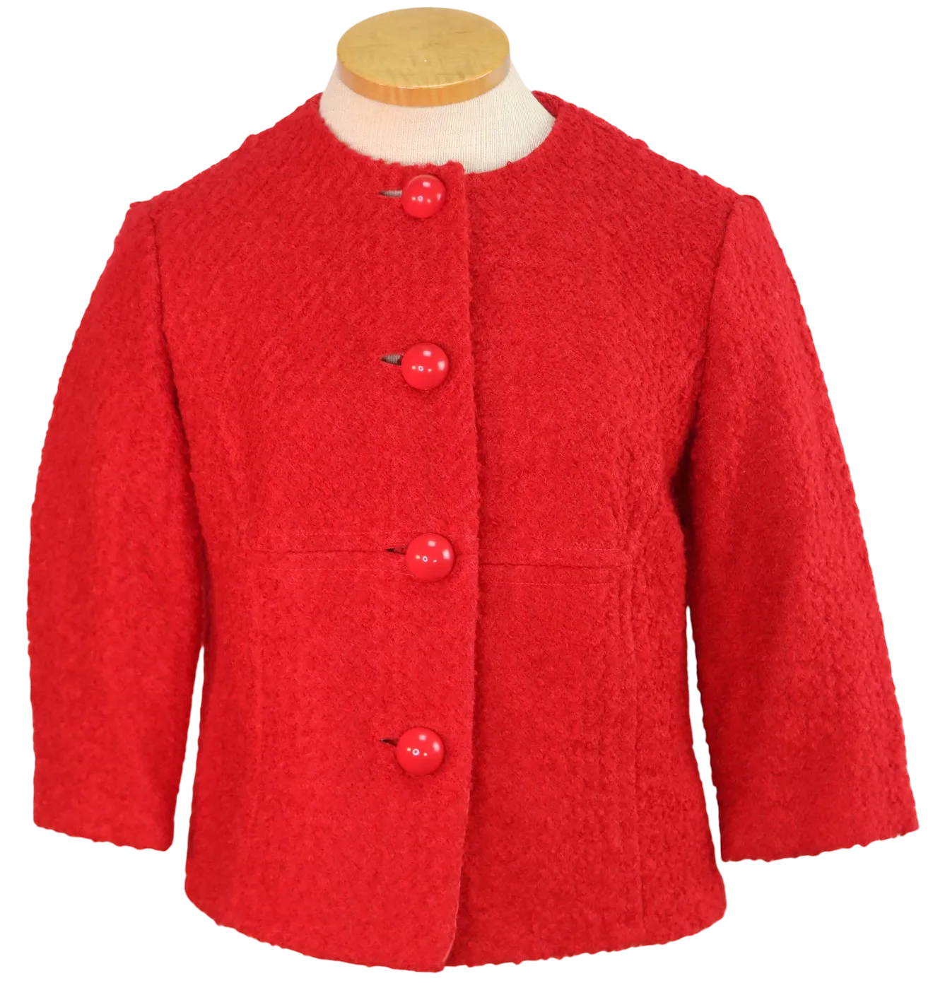 60s Red Burl Knit Blazer   M