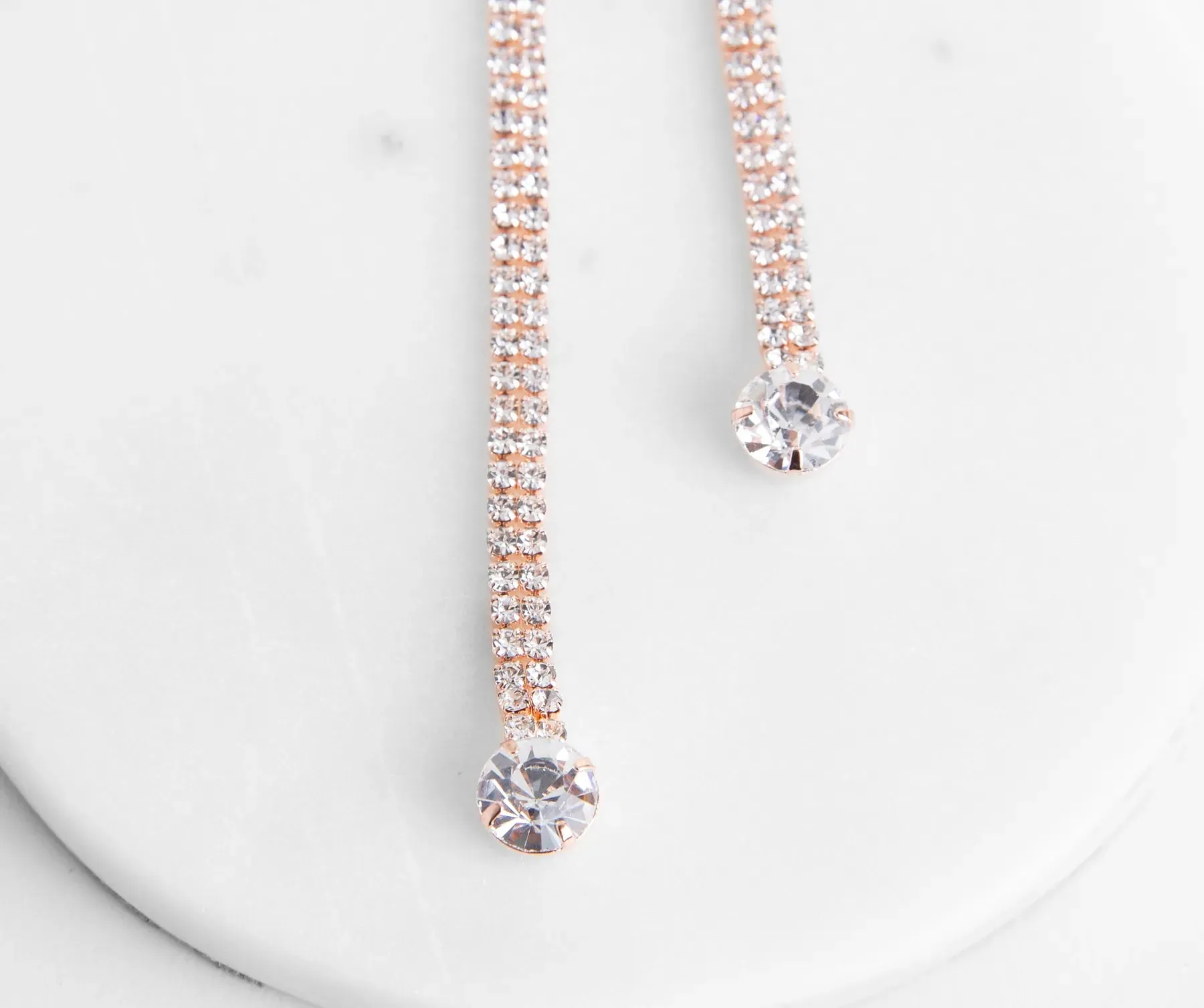 A Twist Of Rhine Lariat Necklace Set