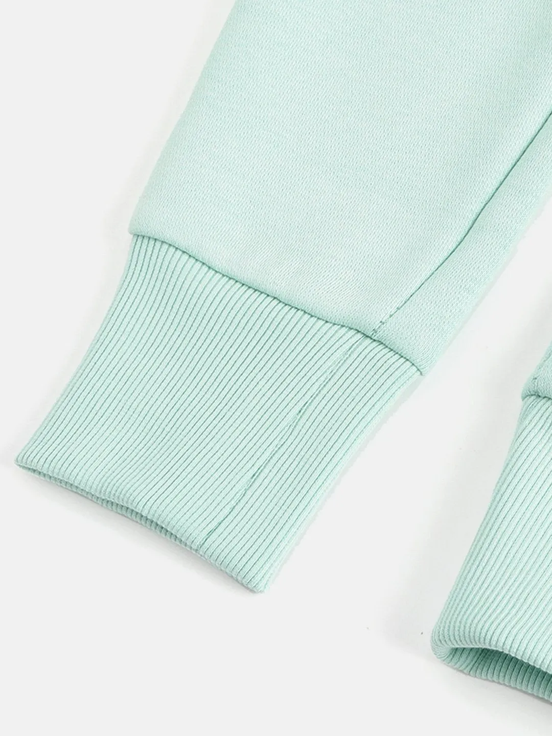 Alcis Girls Mint Green Solid Straight Fit Knitted Sports Joggers