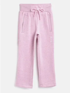 Alcis Girls Pink Solid Knitted Track Pants