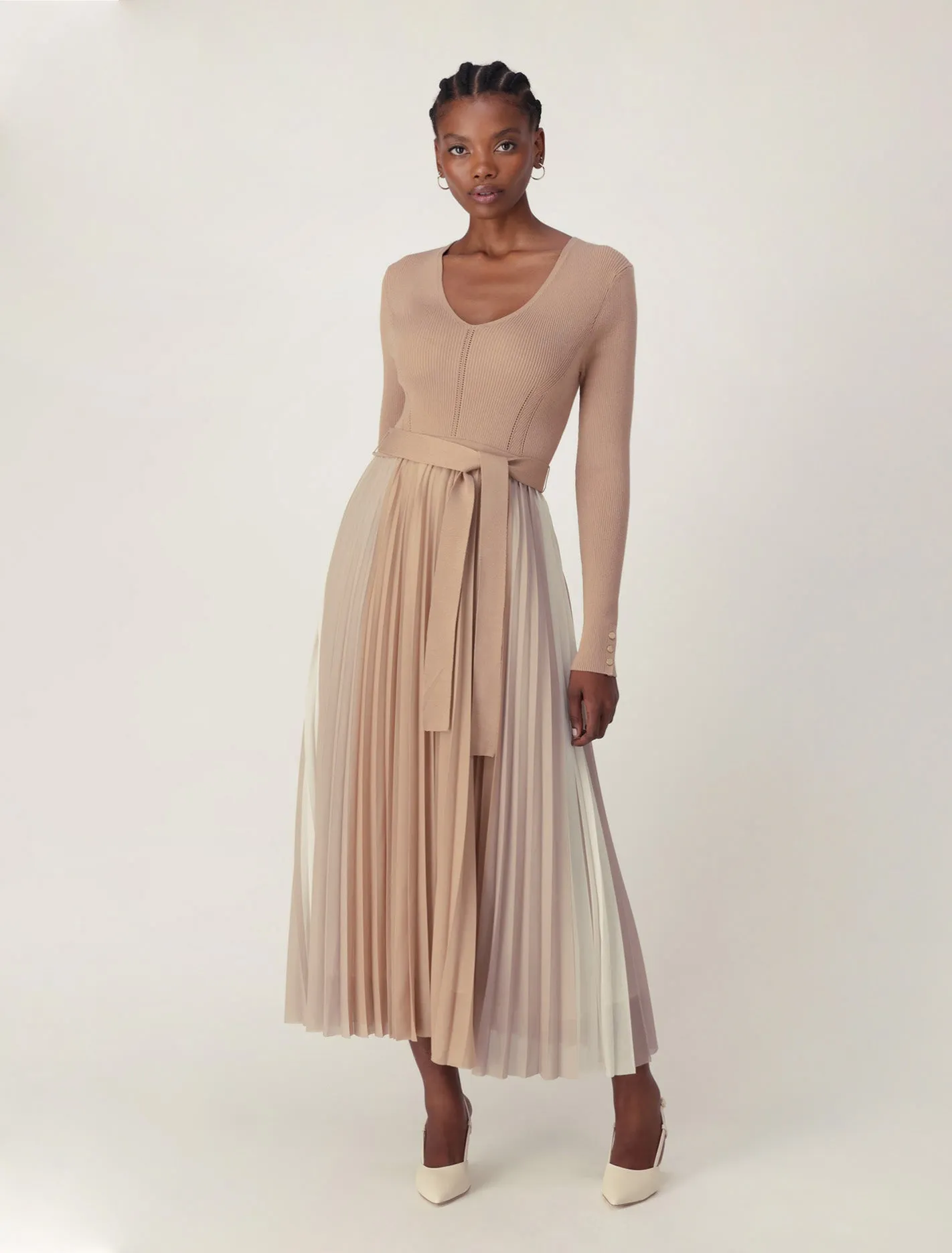 Alicia Blocked Knit Midi Dress