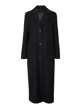 Alma Long Wool Coat - Black