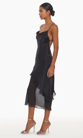 Amanda Uprichard Luciana Silk Dress in Black