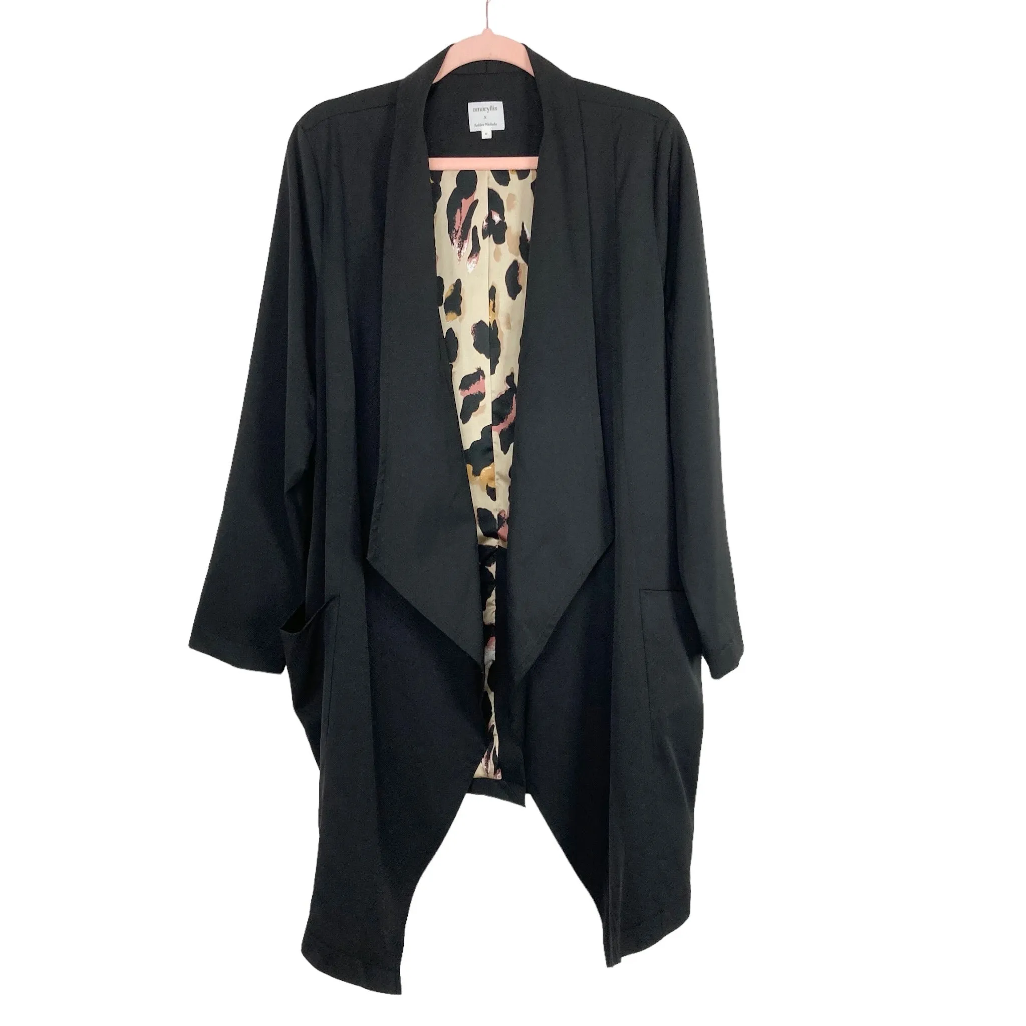 Amaryllis x Ashlee Nichols Black Waterfall Front Trench Coat- Size XL (sold out online)