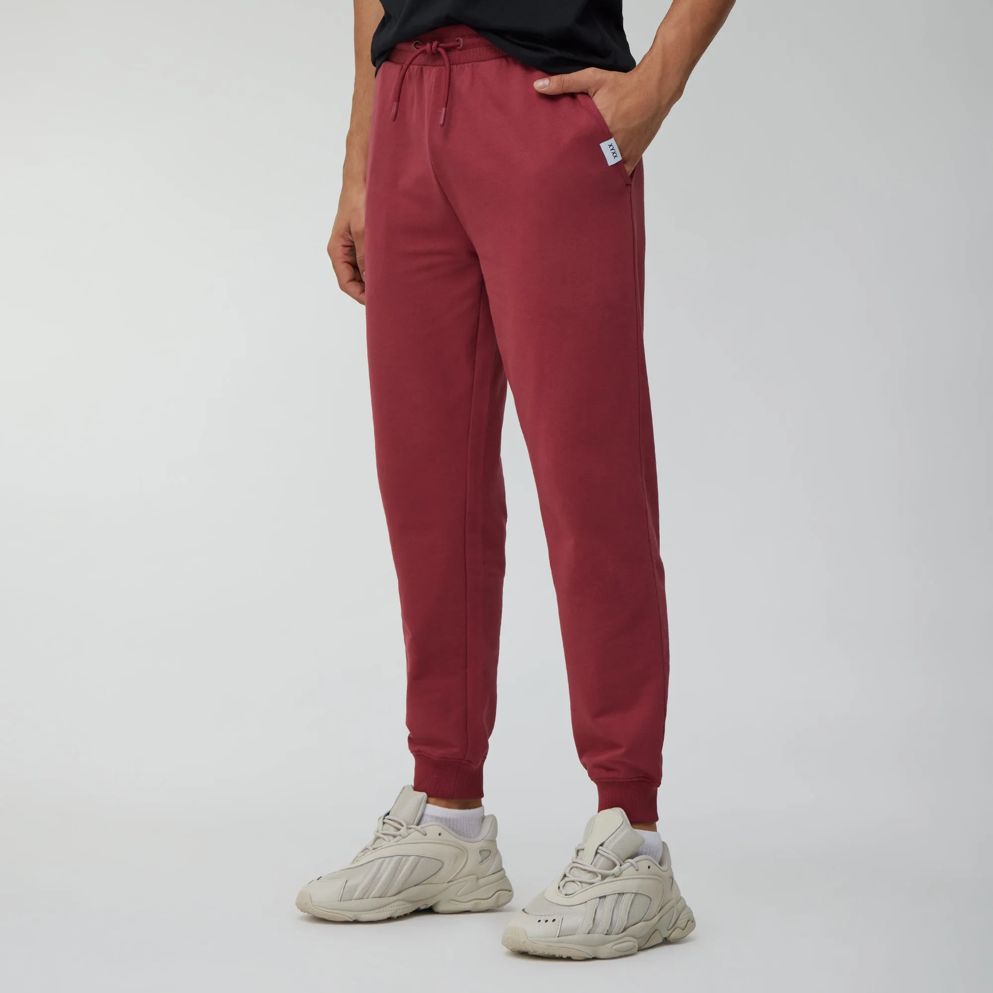 Ascent French Terry Cotton Blend Joggers Crimson Red