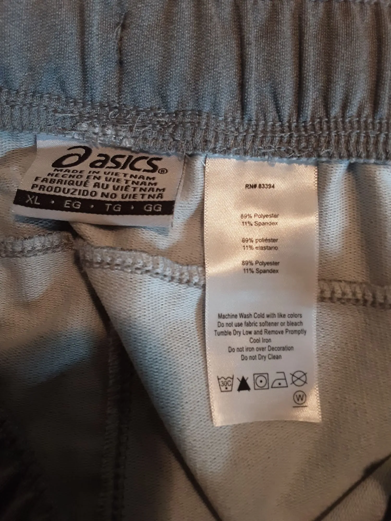 Asics Men's Loose Taper Fit Light Wash Joggers Athletic Pants Gray (Size: XL)