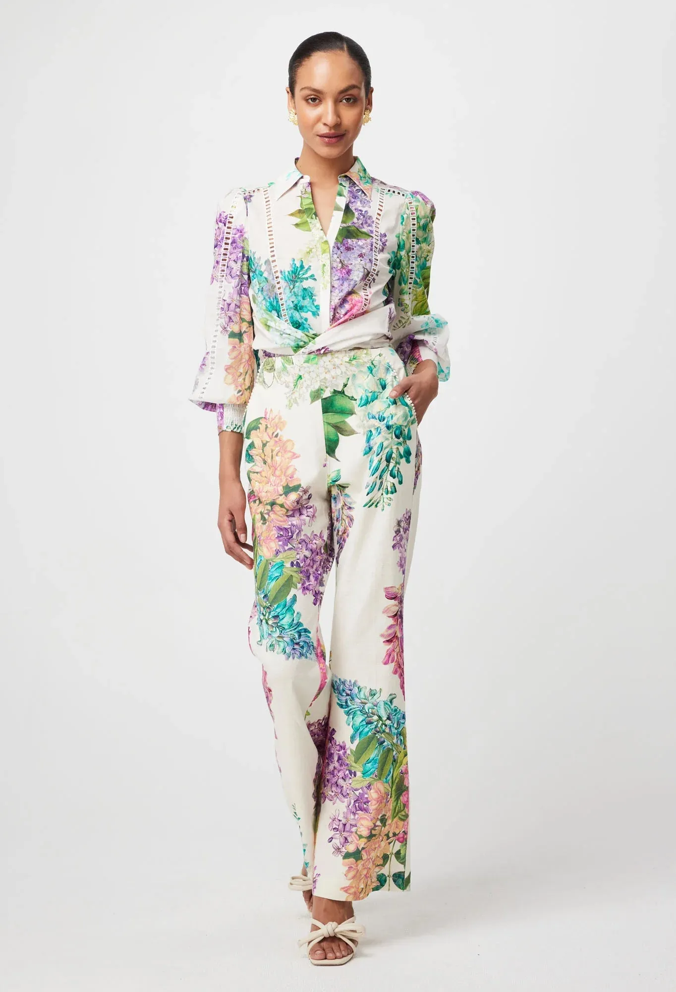 Bahia Floral Printed Linen Rayon Pant