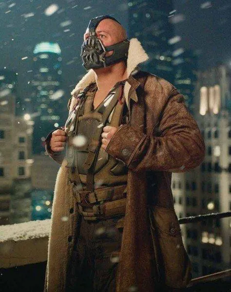 Bane Coat Real Leather Style Jacket Tom Hardy The Dark Knight Rises