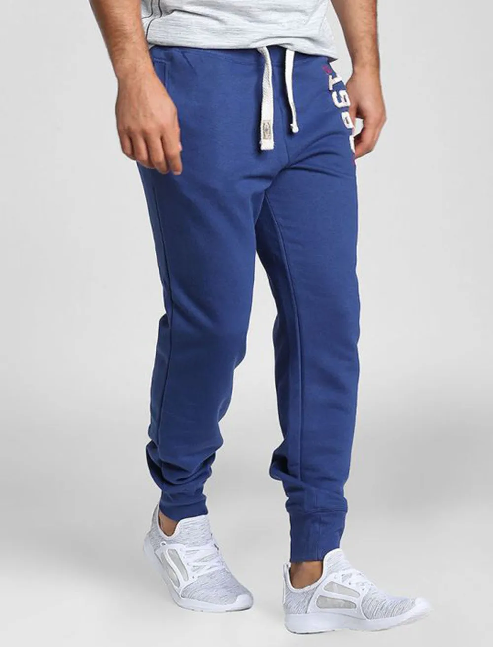 Bayfield Brush Back Fleece Cuffed Joggers In Sapphire - Tokyo Laundry