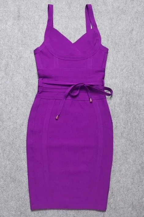 Bek Bandage Dress - Plum Purple