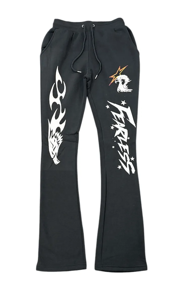 Black Pike 'Fearless' Stacked Joggers (Black) FB3460