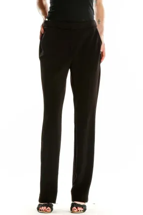 Black Straight-Leg Dress Pants