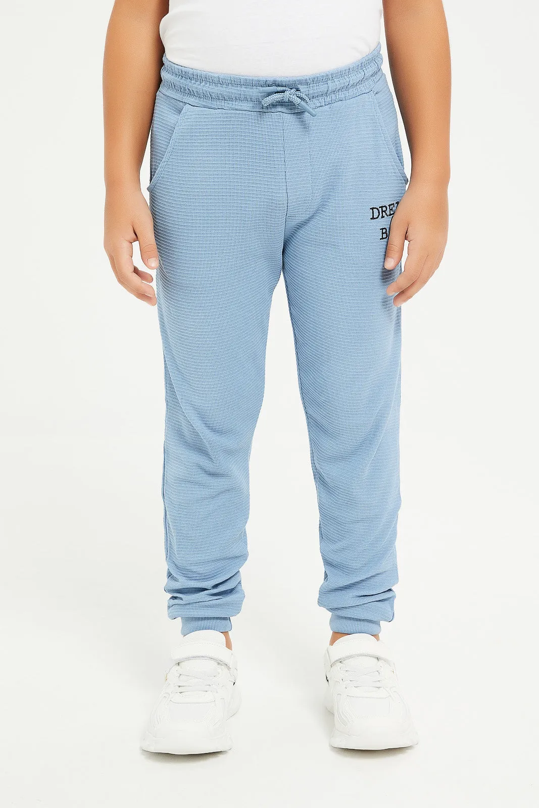 Boys Blue Waffle Jogger Pant