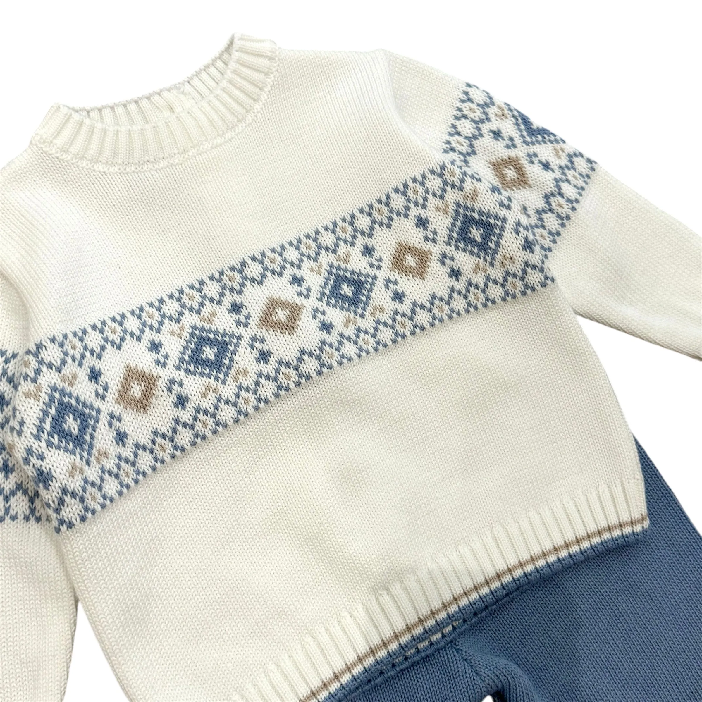 Boys Cream Knitted Set