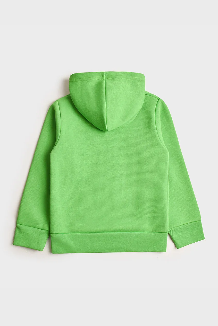 Boys' Green Fleece Fabric Hood