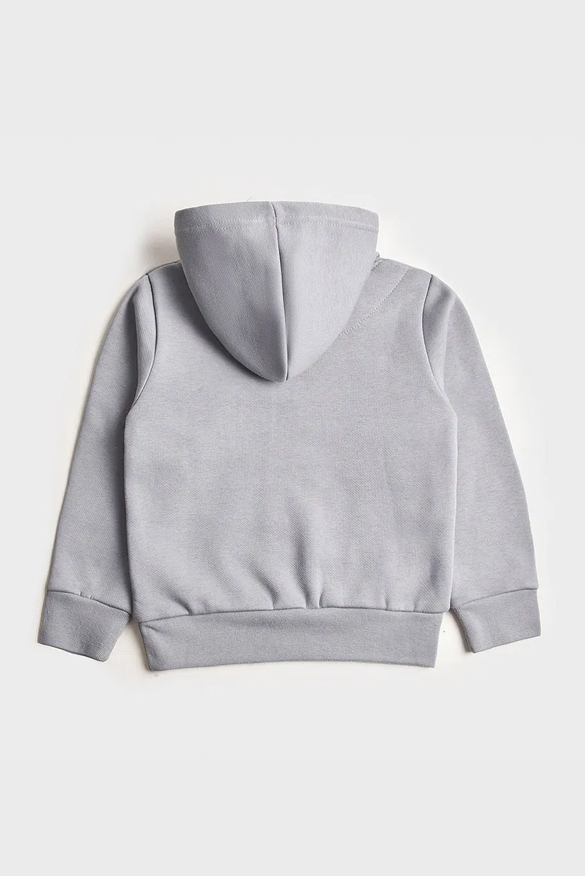 Boys' Grey Fleece Fabric Hood