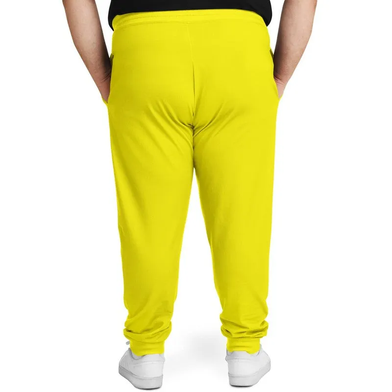 Bright Yellow Joggers | Unisex | with PLUS sizes | Bright Pure Yellow | C0M0Y100K0