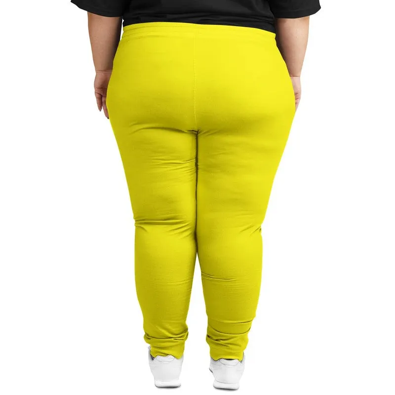 Bright Yellow Joggers | Unisex | with PLUS sizes | Bright Pure Yellow | C0M0Y100K0