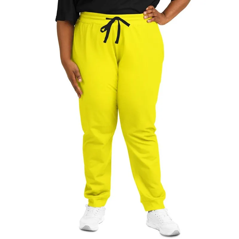 Bright Yellow Joggers | Unisex | with PLUS sizes | Bright Pure Yellow | C0M0Y100K0