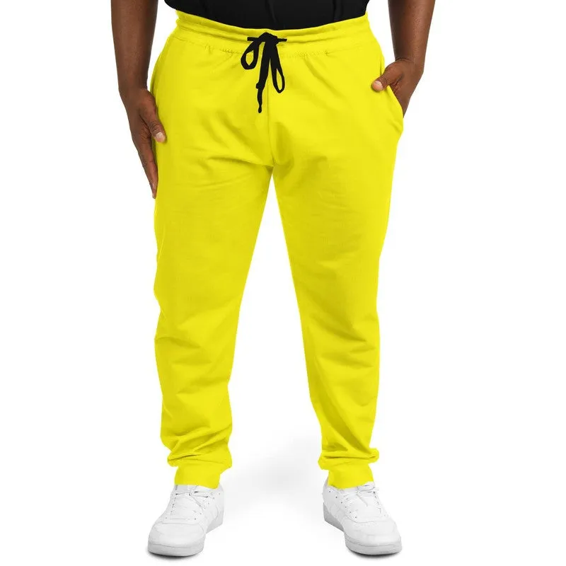 Bright Yellow Joggers | Unisex | with PLUS sizes | Bright Pure Yellow | C0M0Y100K0