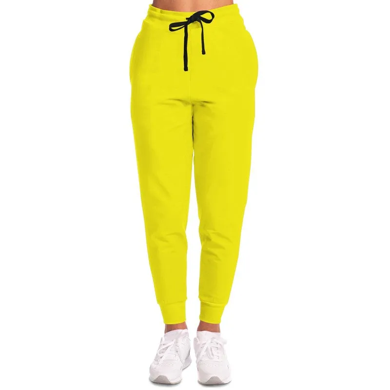 Bright Yellow Joggers | Unisex | with PLUS sizes | Bright Pure Yellow | C0M0Y100K0