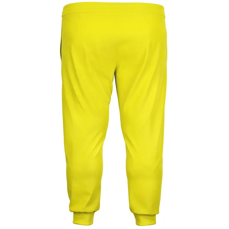 Bright Yellow Joggers | Unisex | with PLUS sizes | Bright Pure Yellow | C0M0Y100K0