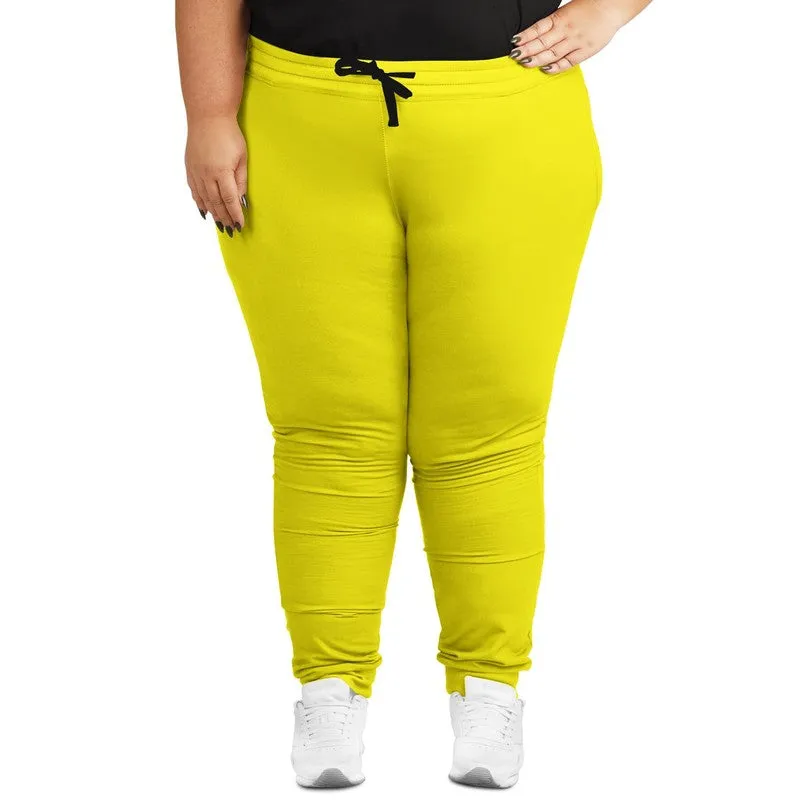 Bright Yellow Joggers | Unisex | with PLUS sizes | Bright Pure Yellow | C0M0Y100K0