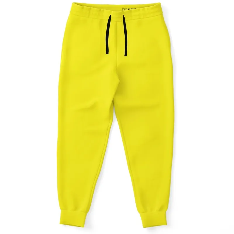 Bright Yellow Joggers | Unisex | with PLUS sizes | Bright Pure Yellow | C0M0Y100K0