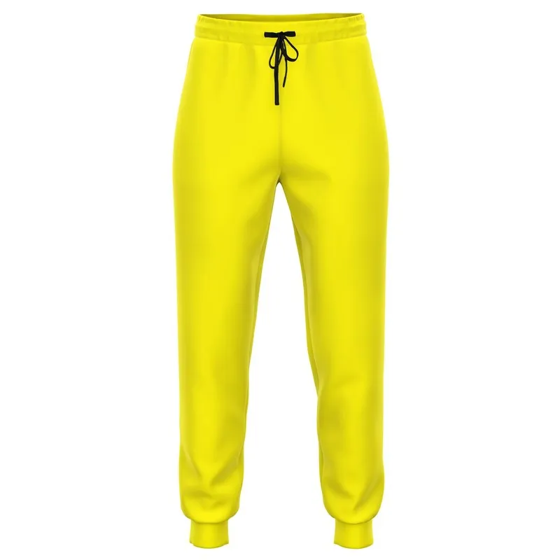 Bright Yellow Joggers | Unisex | with PLUS sizes | Bright Pure Yellow | C0M0Y100K0