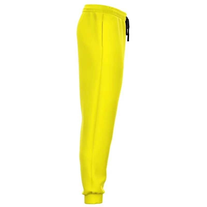 Bright Yellow Joggers | Unisex | with PLUS sizes | Bright Pure Yellow | C0M0Y100K0