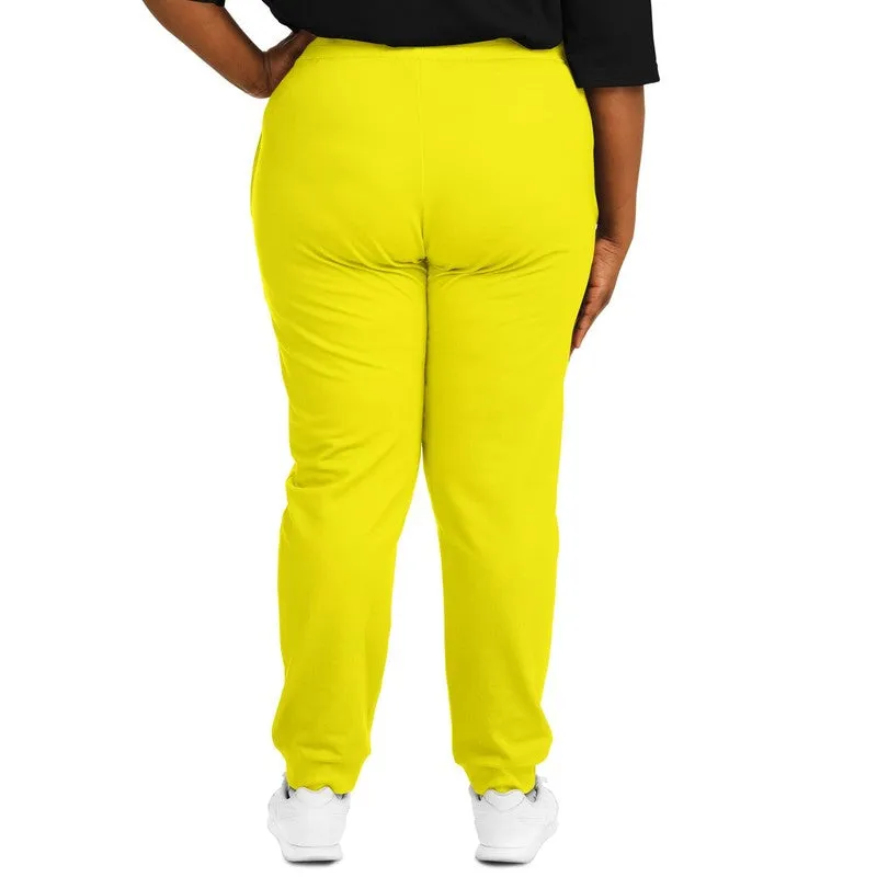 Bright Yellow Joggers | Unisex | with PLUS sizes | Bright Pure Yellow | C0M0Y100K0