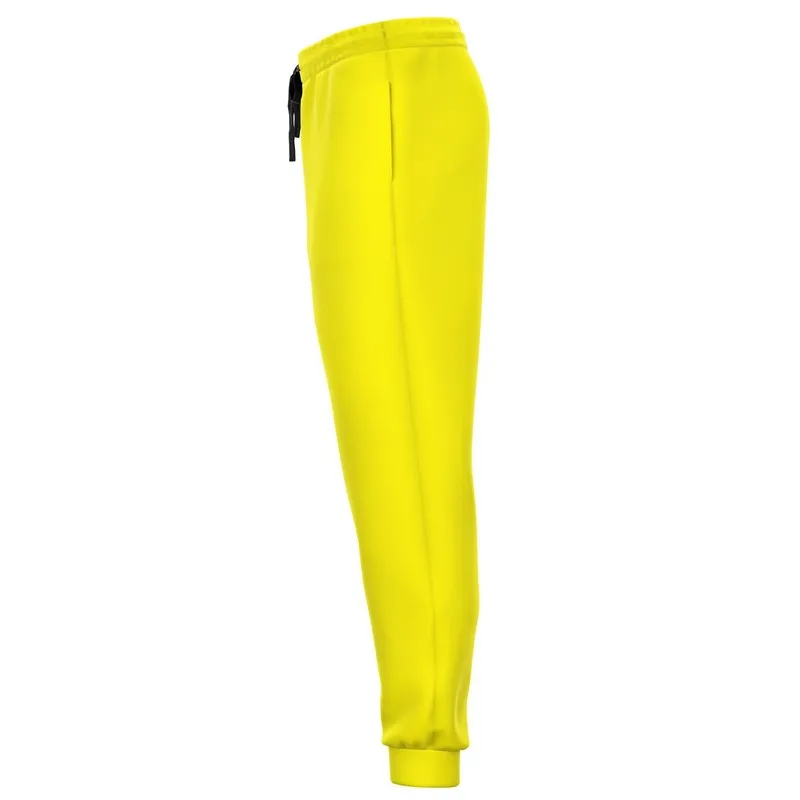 Bright Yellow Joggers | Unisex | with PLUS sizes | Bright Pure Yellow | C0M0Y100K0