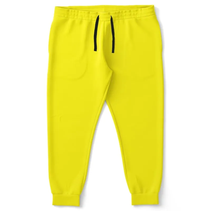 Bright Yellow Joggers | Unisex | with PLUS sizes | Bright Pure Yellow | C0M0Y100K0