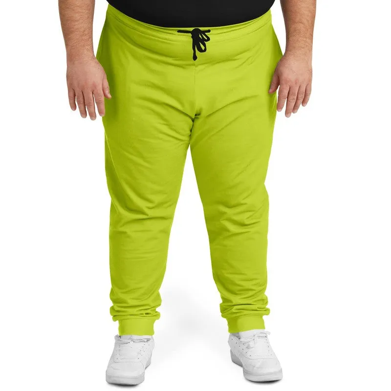 Bright Yellow Warm Green Joggers | Unisex | with PLUS sizes | Bright Pure Yellow Warm Green | C25M0Y100K0