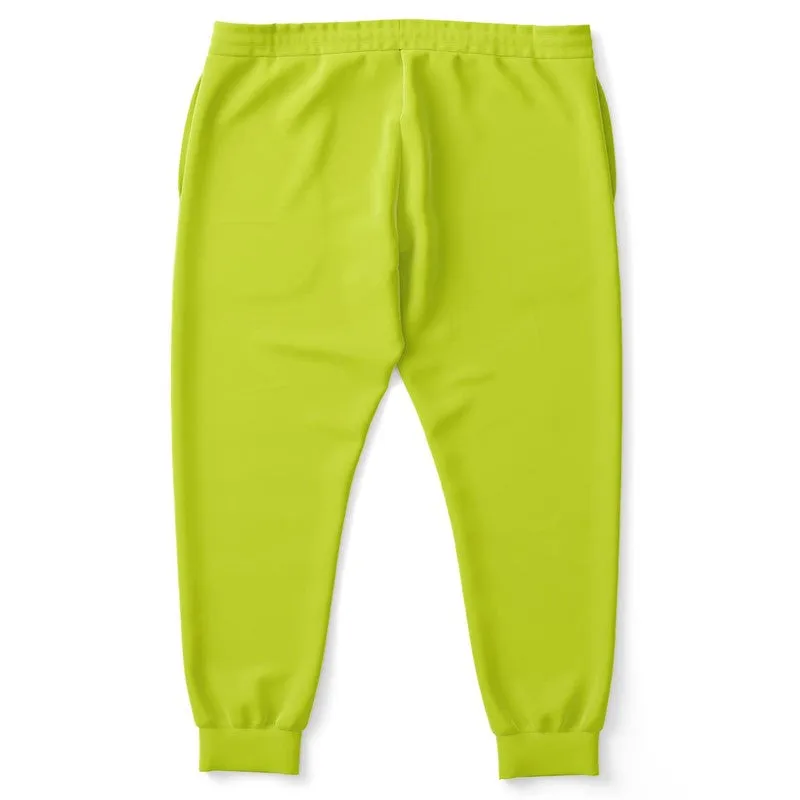 Bright Yellow Warm Green Joggers | Unisex | with PLUS sizes | Bright Pure Yellow Warm Green | C25M0Y100K0