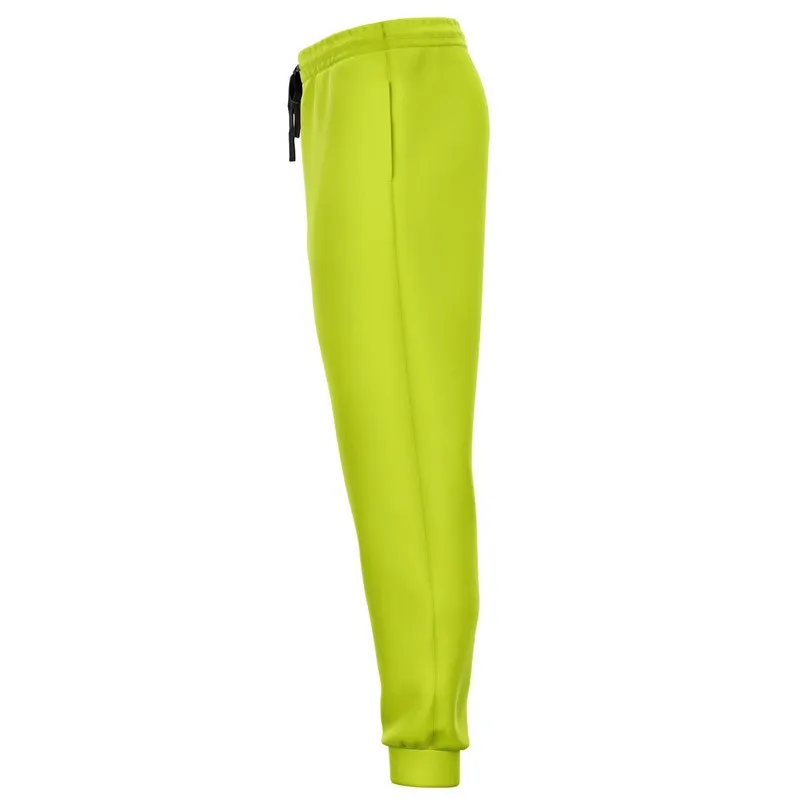 Bright Yellow Warm Green Joggers | Unisex | with PLUS sizes | Bright Pure Yellow Warm Green | C25M0Y100K0