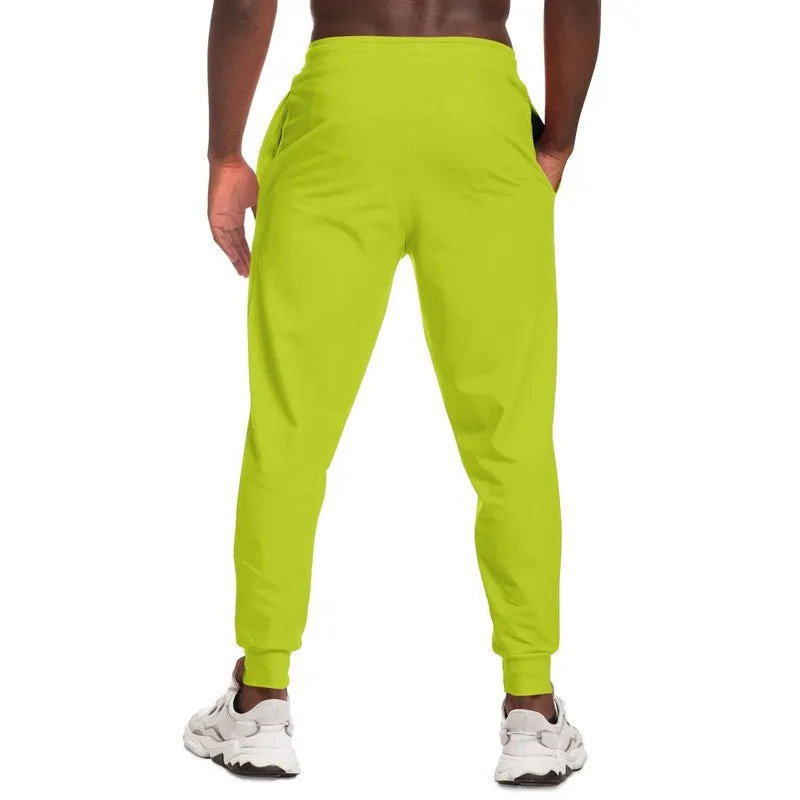 Bright Yellow Warm Green Joggers | Unisex | with PLUS sizes | Bright Pure Yellow Warm Green | C25M0Y100K0