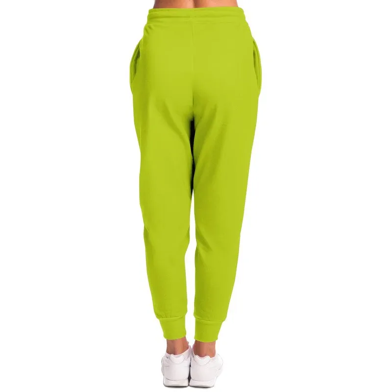 Bright Yellow Warm Green Joggers | Unisex | with PLUS sizes | Bright Pure Yellow Warm Green | C25M0Y100K0