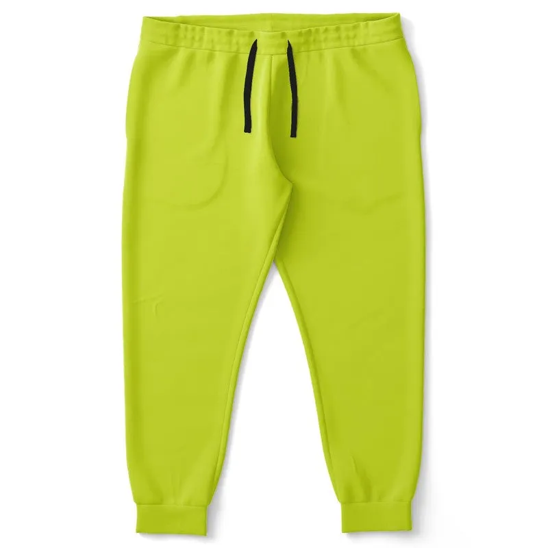 Bright Yellow Warm Green Joggers | Unisex | with PLUS sizes | Bright Pure Yellow Warm Green | C25M0Y100K0