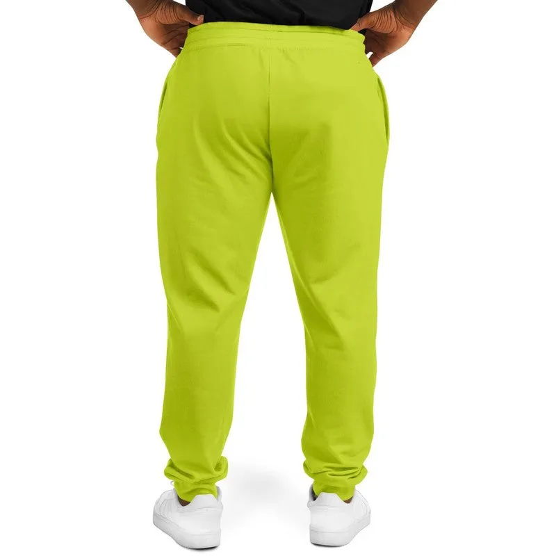 Bright Yellow Warm Green Joggers | Unisex | with PLUS sizes | Bright Pure Yellow Warm Green | C25M0Y100K0