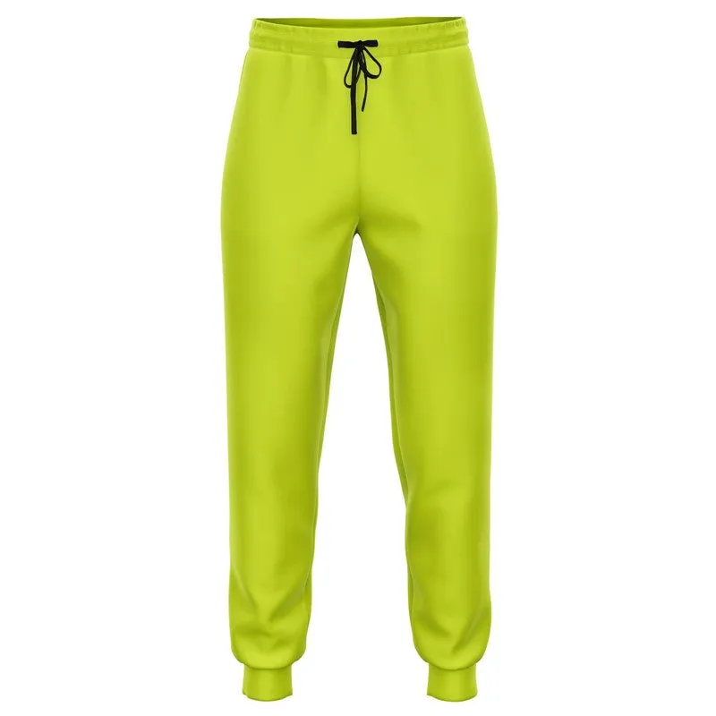 Bright Yellow Warm Green Joggers | Unisex | with PLUS sizes | Bright Pure Yellow Warm Green | C25M0Y100K0