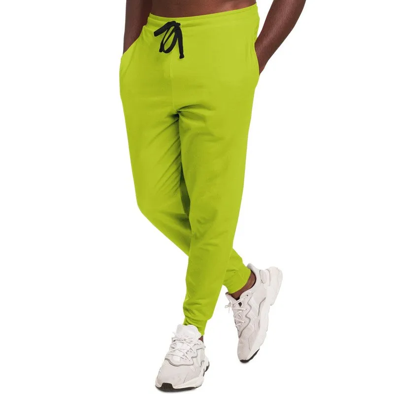 Bright Yellow Warm Green Joggers | Unisex | with PLUS sizes | Bright Pure Yellow Warm Green | C25M0Y100K0