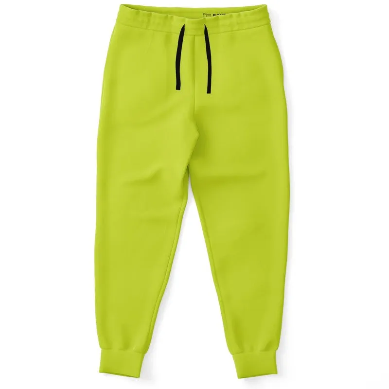 Bright Yellow Warm Green Joggers | Unisex | with PLUS sizes | Bright Pure Yellow Warm Green | C25M0Y100K0