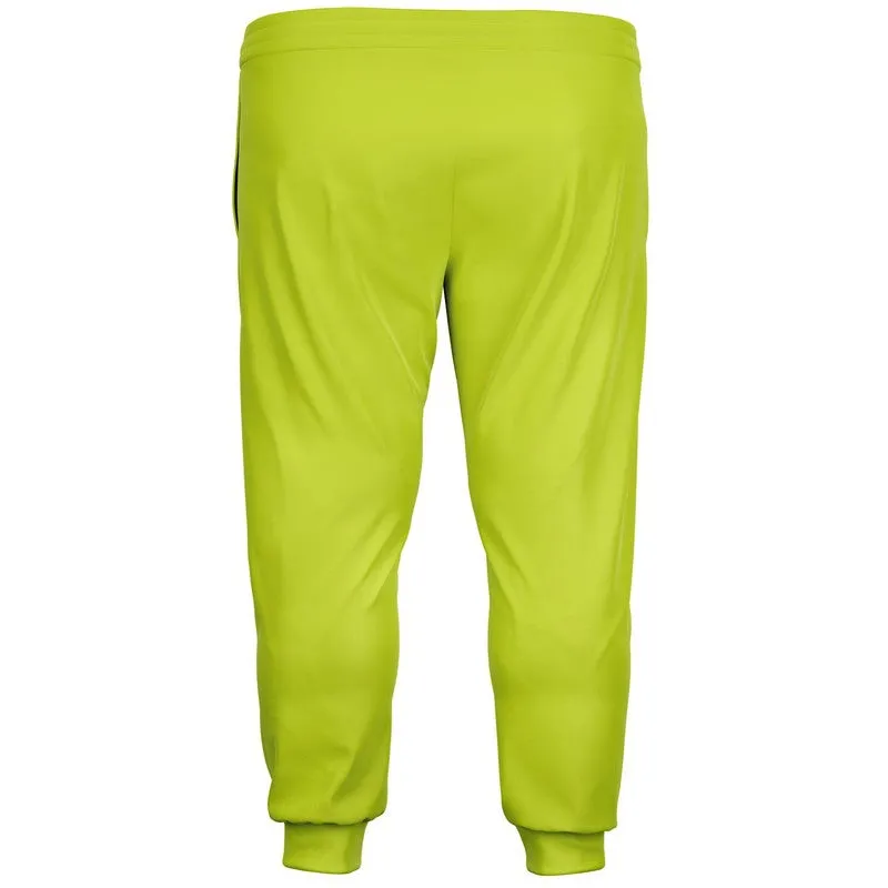 Bright Yellow Warm Green Joggers | Unisex | with PLUS sizes | Bright Pure Yellow Warm Green | C25M0Y100K0