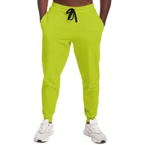 Bright Yellow Warm Green Joggers | Unisex | with PLUS sizes | Bright Pure Yellow Warm Green | C25M0Y100K0