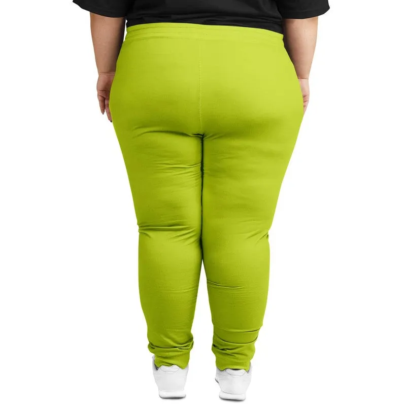 Bright Yellow Warm Green Joggers | Unisex | with PLUS sizes | Bright Pure Yellow Warm Green | C25M0Y100K0