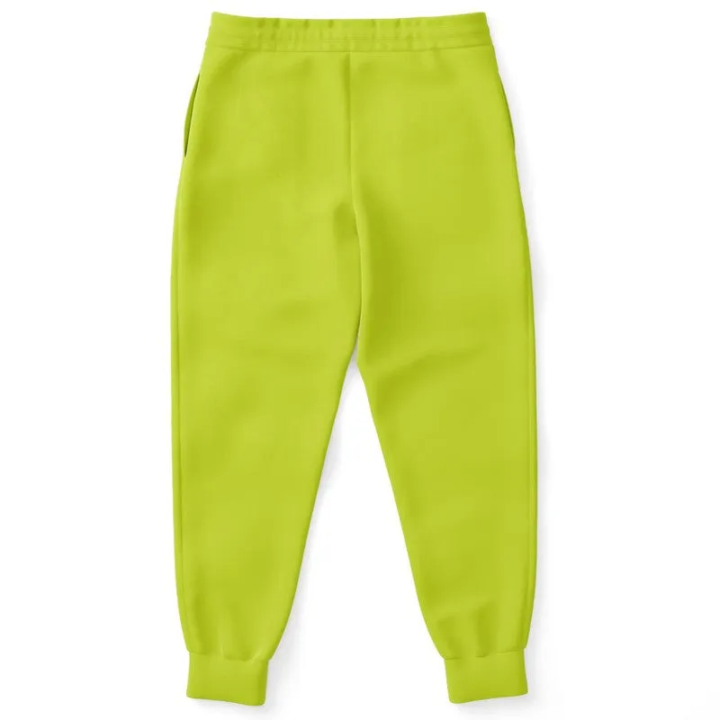 Bright Yellow Warm Green Joggers | Unisex | with PLUS sizes | Bright Pure Yellow Warm Green | C25M0Y100K0