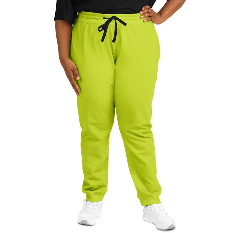 Bright Yellow Warm Green Joggers | Unisex | with PLUS sizes | Bright Pure Yellow Warm Green | C25M0Y100K0